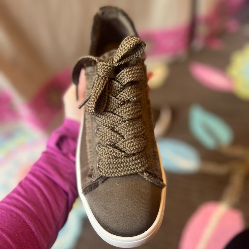 Mossimo Green Sneakers | Dark Green Satin Tennis Shoes | Fun Sneakers - Picture 3 of 9